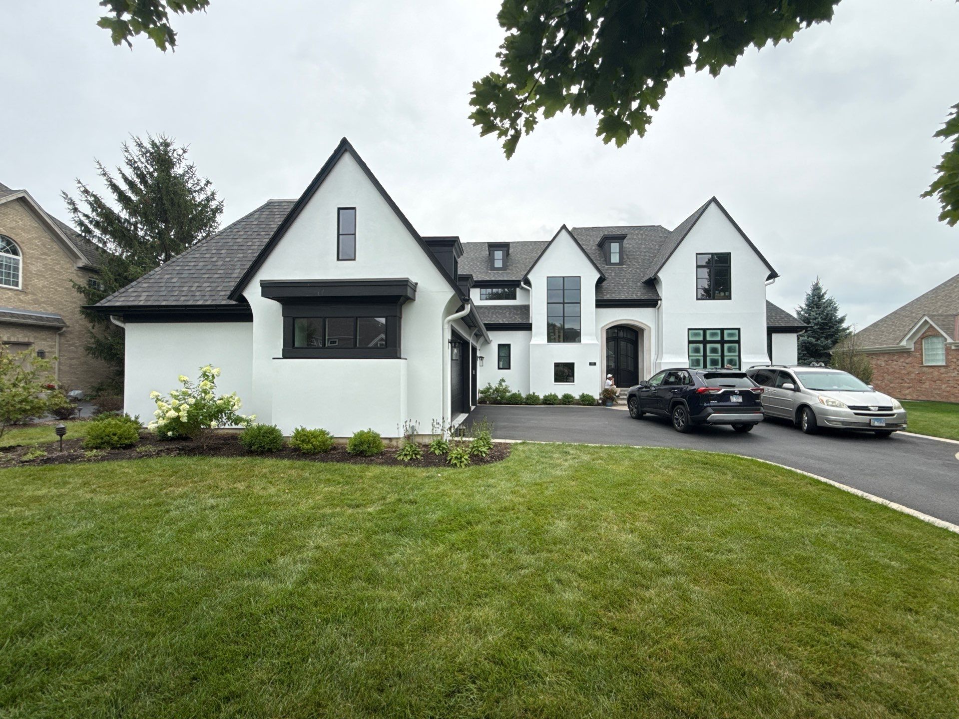 Luxury stucco restoration and exterior painting in Lake in the Hills, Illinois